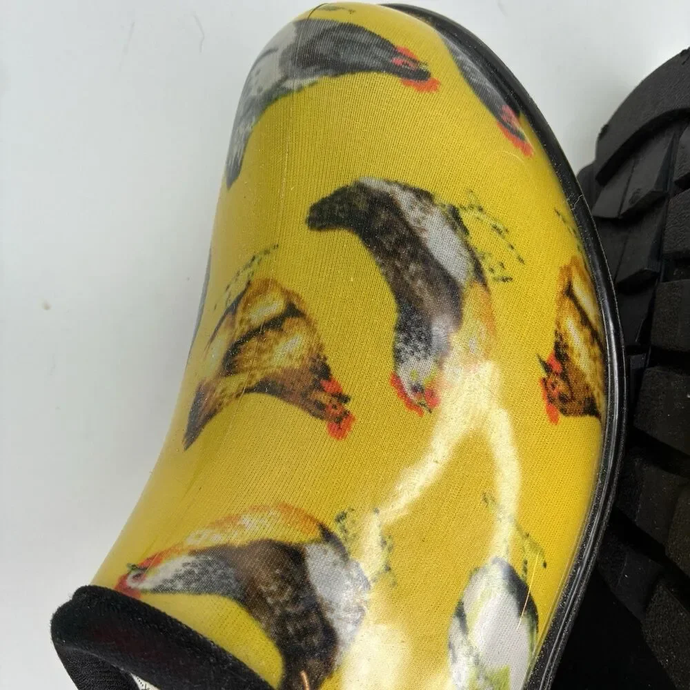 Groundwork Garden Clogs Womens Sz 8 Yellow Waterproof Shoes Chickens Hens